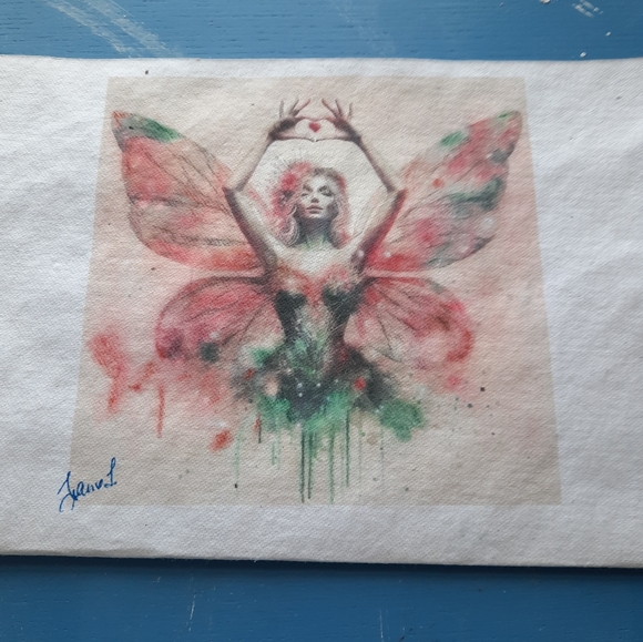 Handmade Other - Pink Fairy greeting handmade card with plantable paper / wildflower seeds / Art
